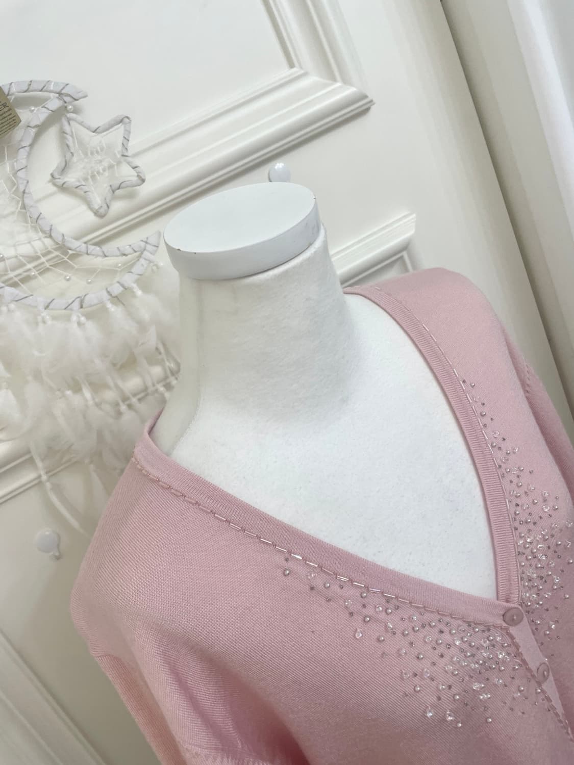lovely pink beads point loose cardigan 상품이미지7