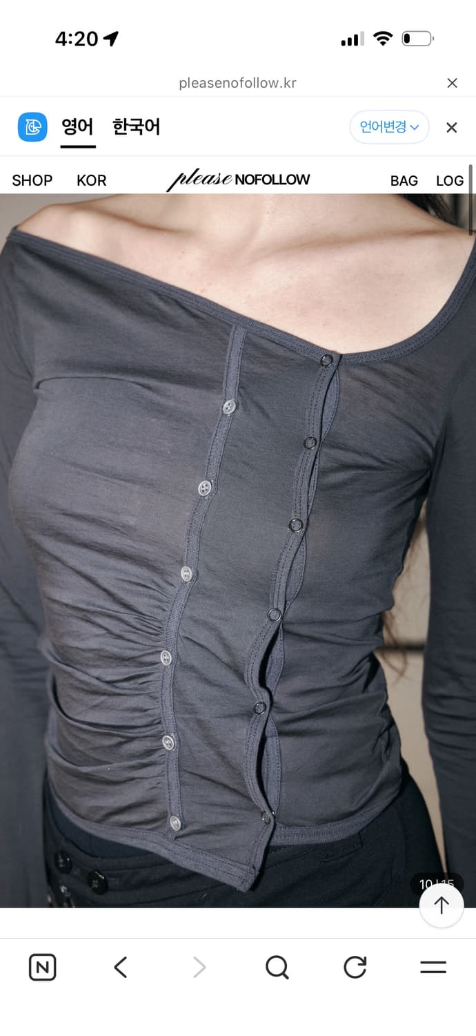 Pleasenofollow Dulce Unbal Button Top 상품이미지3