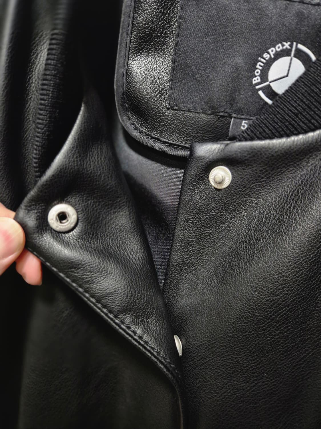 빈티지 블랙 레더 셔링 자켓.새상품 상품이미지2