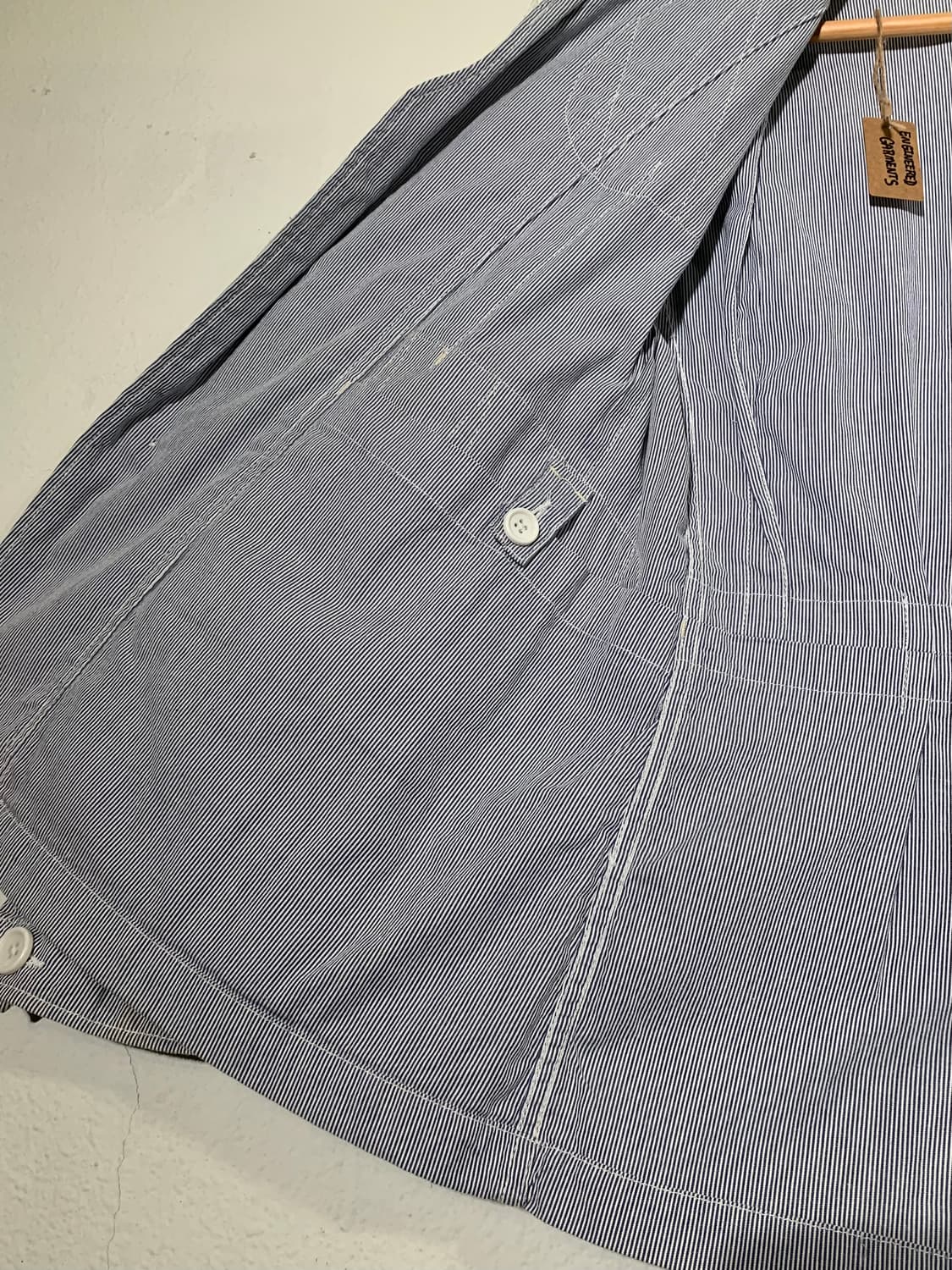 엔지니어드가먼츠 스트라이프 가죽 패치 테일러 자켓 상품이미지9