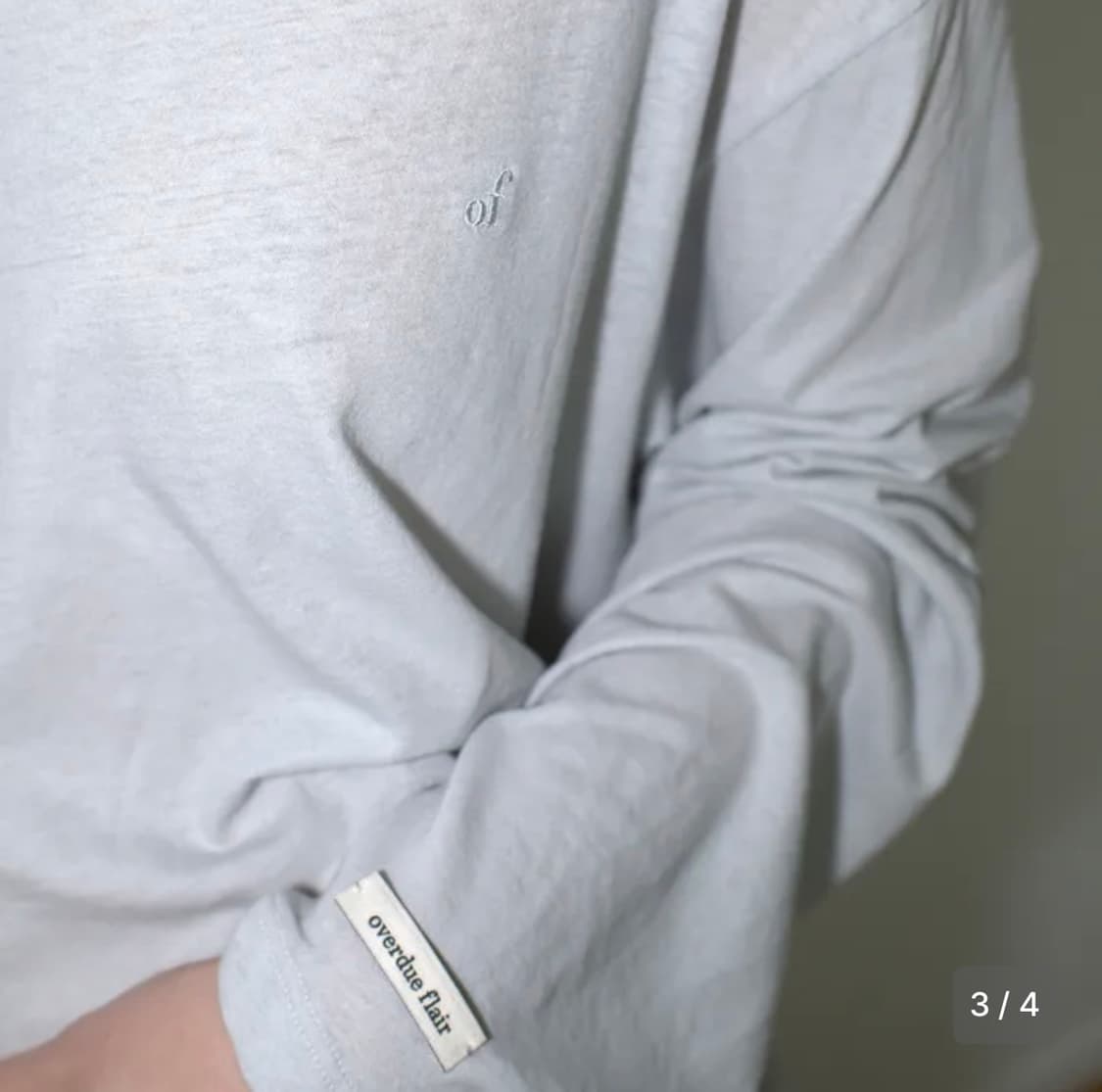 오버듀플레어 썸머 롱슬리브 티셔츠 라이트그레이 상품이미지2