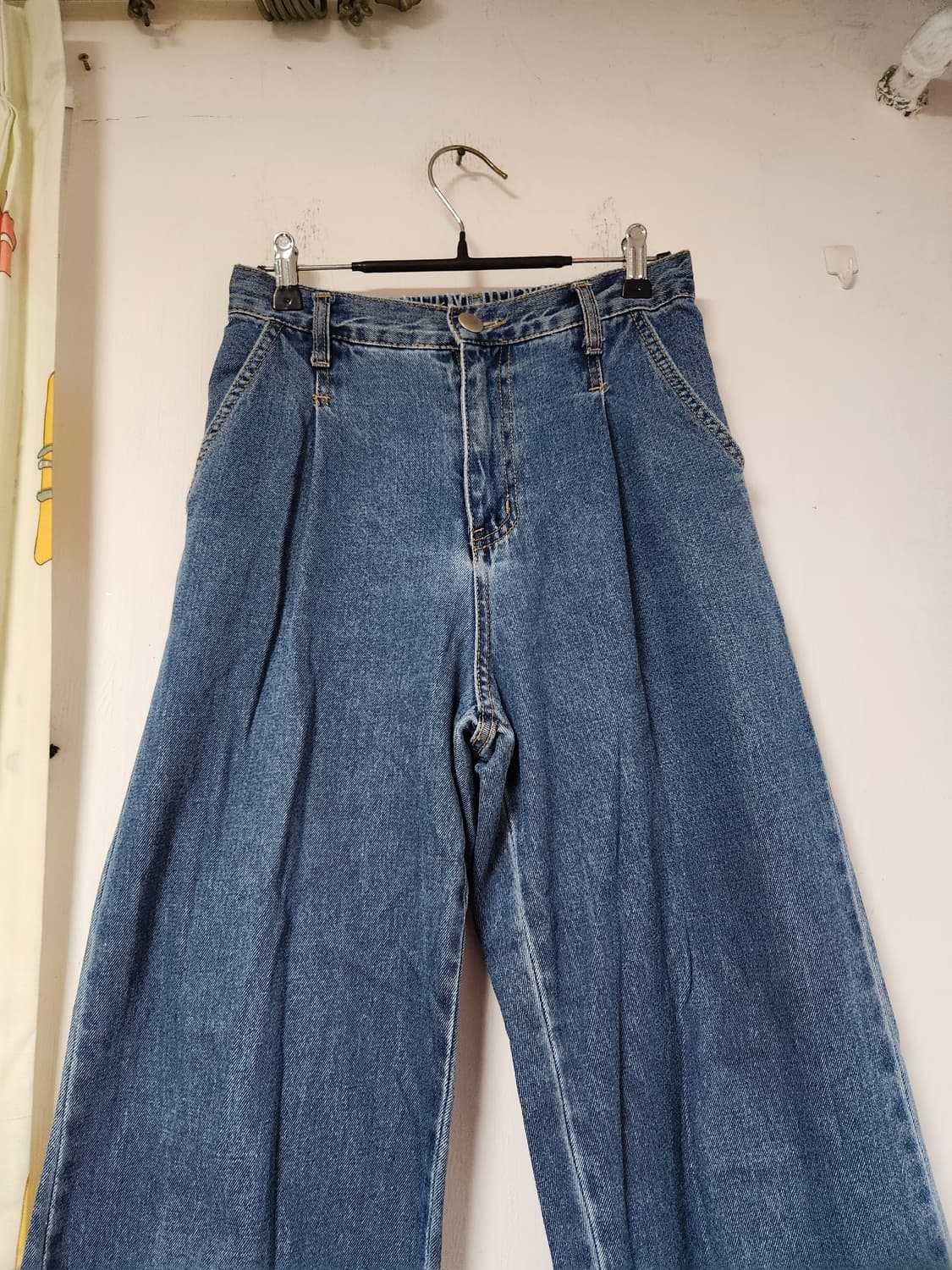 통넓은 뒷밴딩 여성 청바지 S 상품이미지2