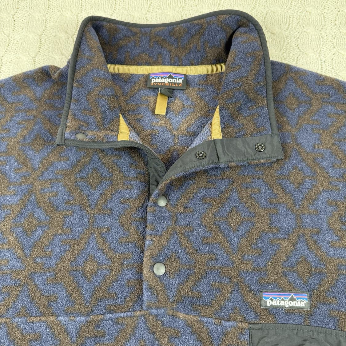 파타고니아 신칠라 스냅-T 아즈텍 블루/브라운 상품이미지3