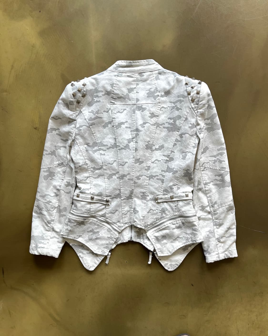 Vintage White Camo Stud Trim Jacket 상품이미지10
