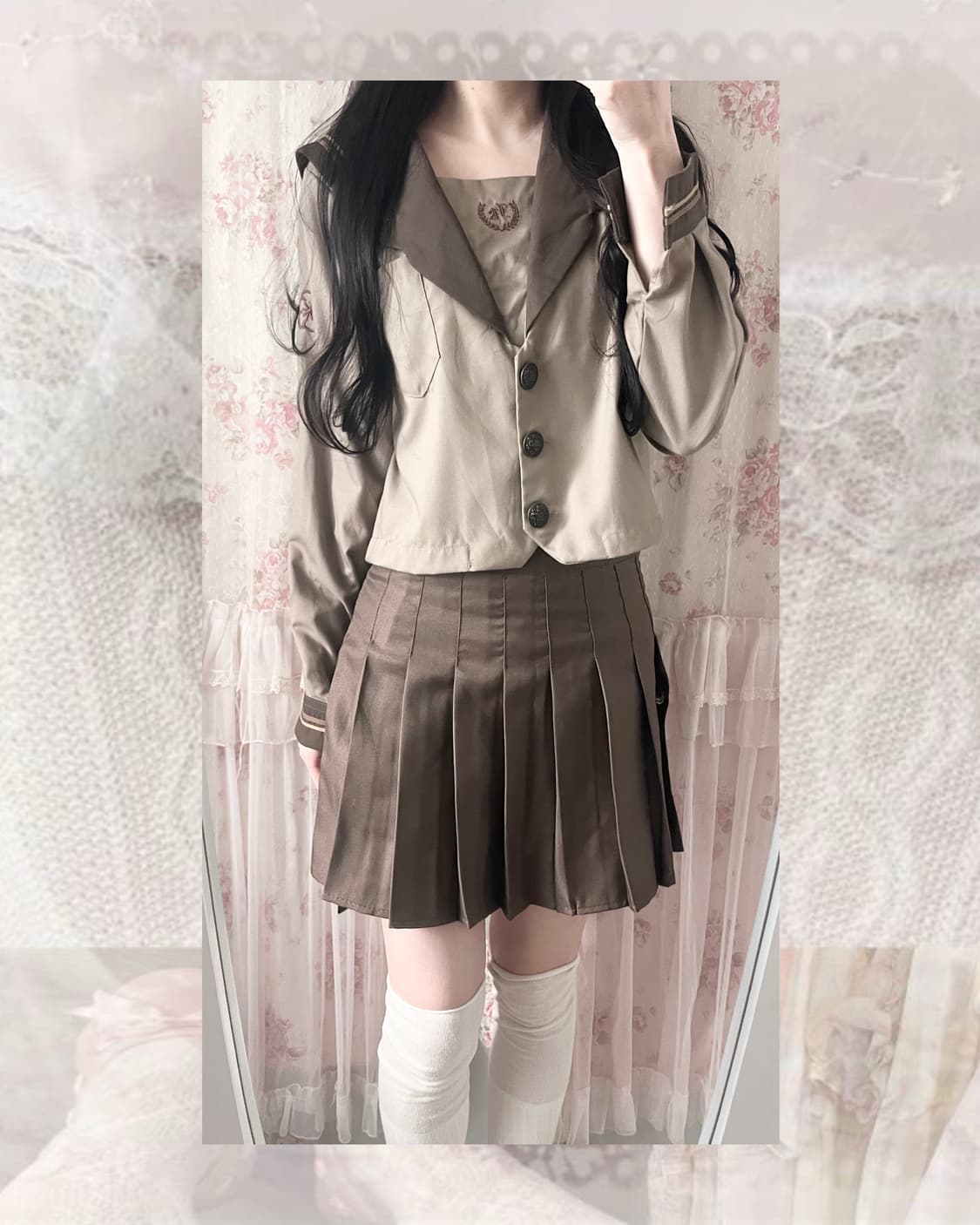 Vintage brown JK sailor school uniform 상품이미지5