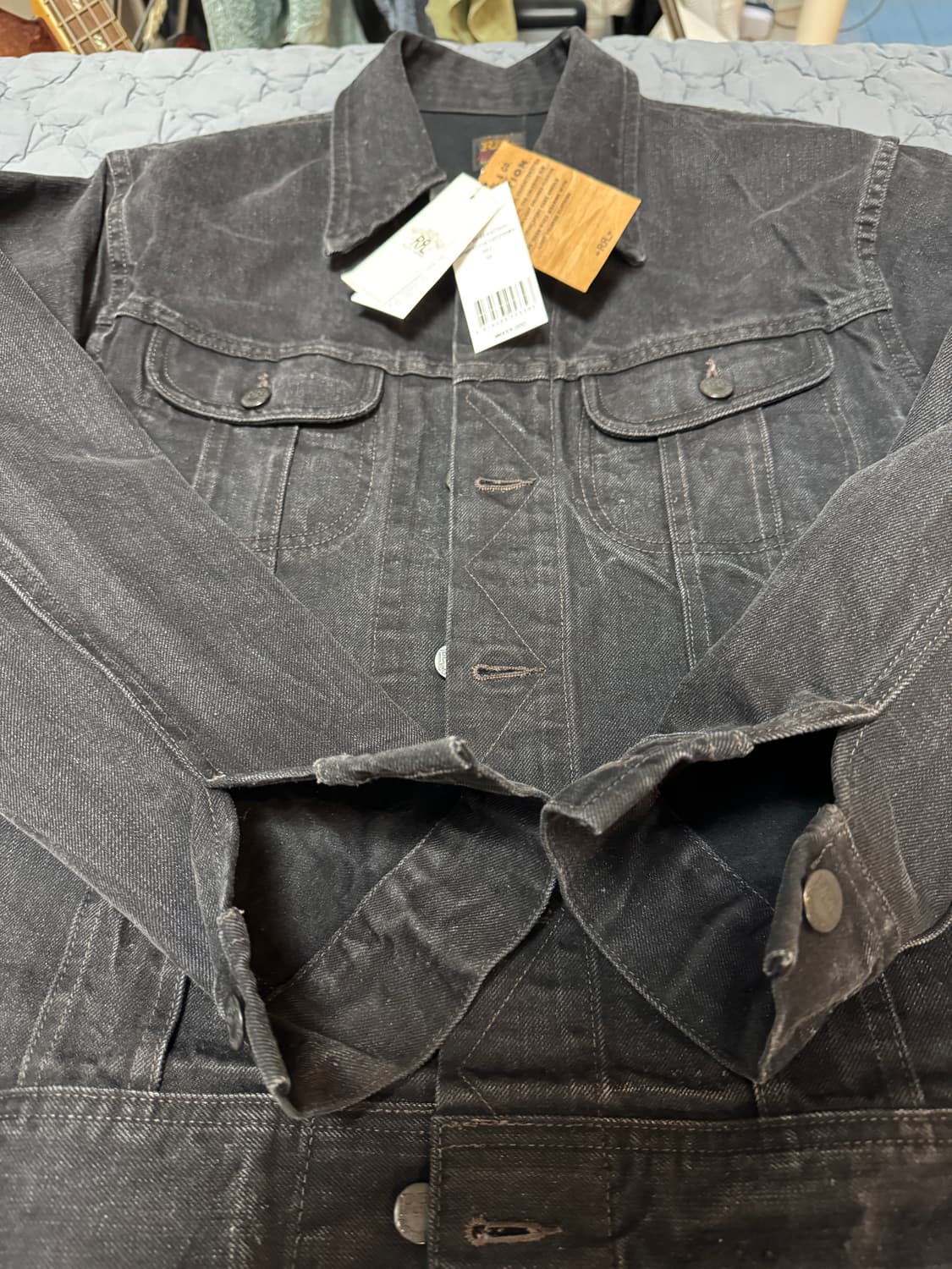 더블알엘 리랜드 흑청 데님 자켓 M 상품이미지3