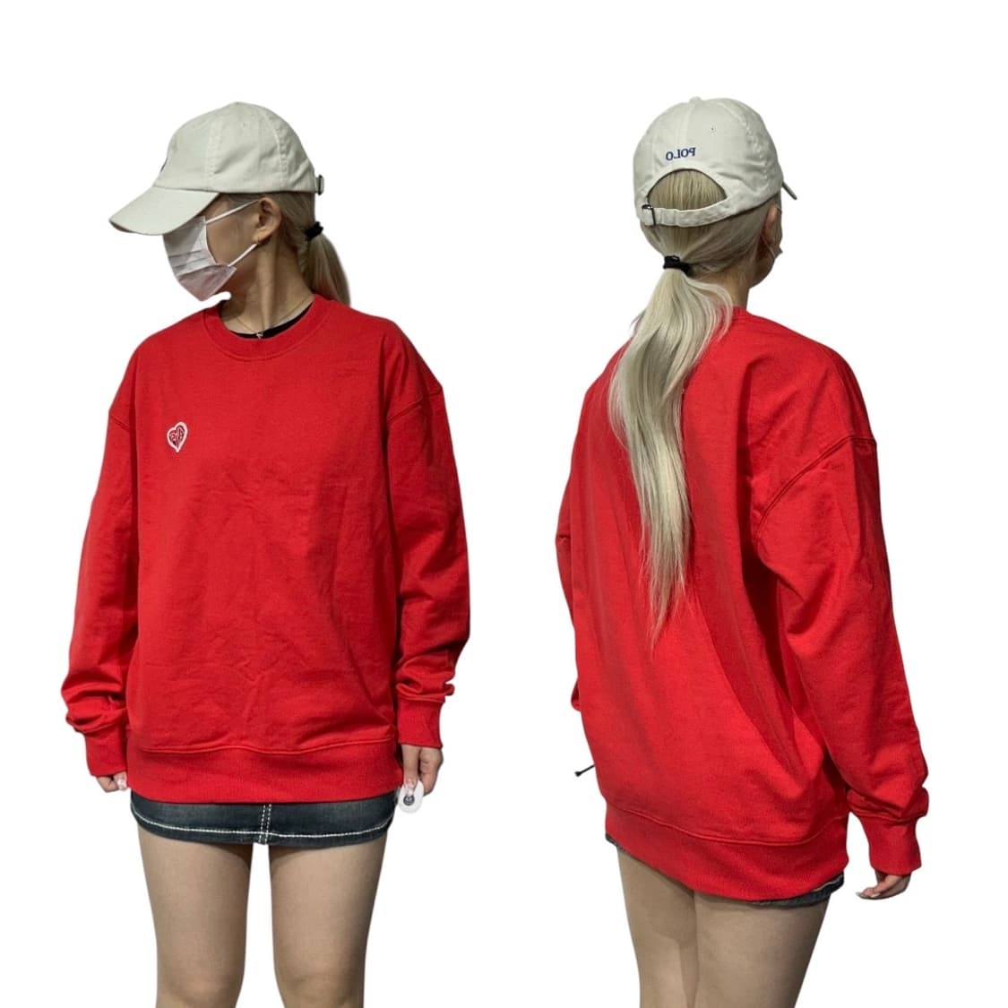 에비수 레드 로고 오버핏 맨투맨 M 상품이미지1