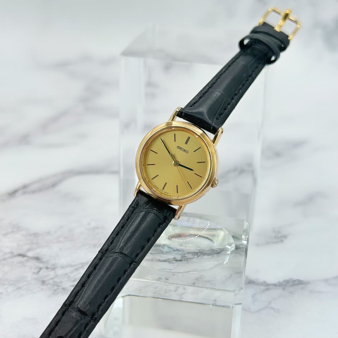 80s90s 빈티지 세이코 클래식 골드 라운드 워치 상품이미지6