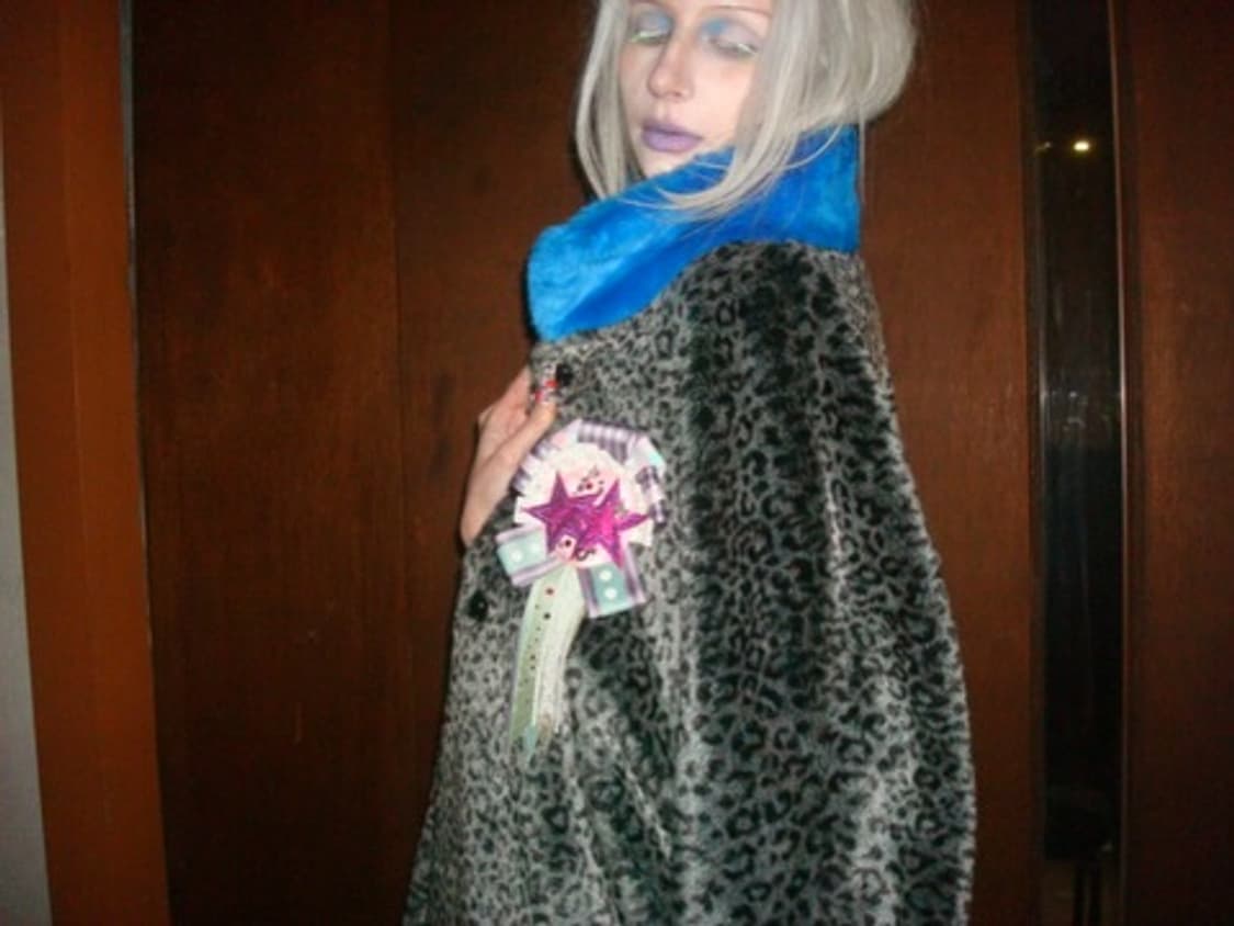  Blue leopard rosette fur 상품이미지1