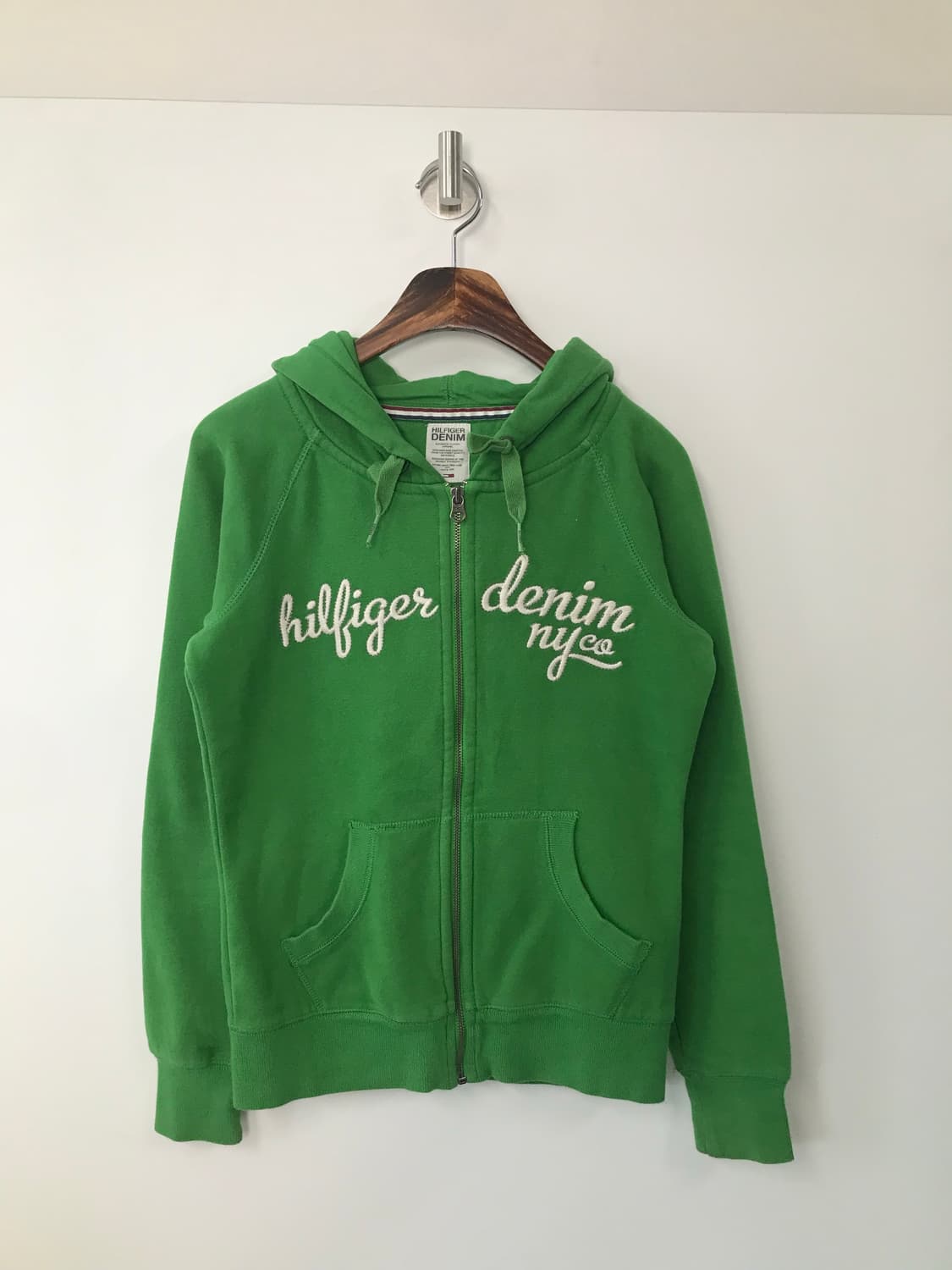 타미힐피거 자수로고 그린 후드집업 상품이미지2
