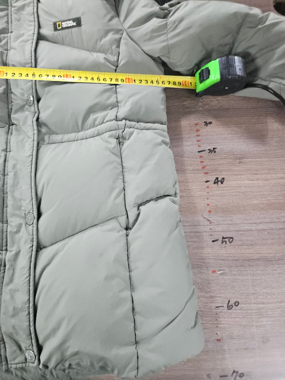 내셔널지오그래픽 키즈 카키후드 구스다운 구스패딩 150 세탁완 상품이미지7