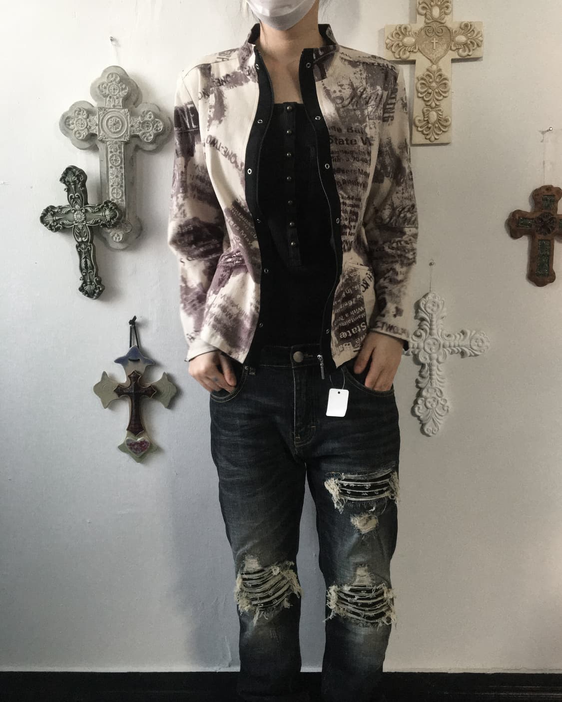 Full printing high neck zip up 상품이미지6