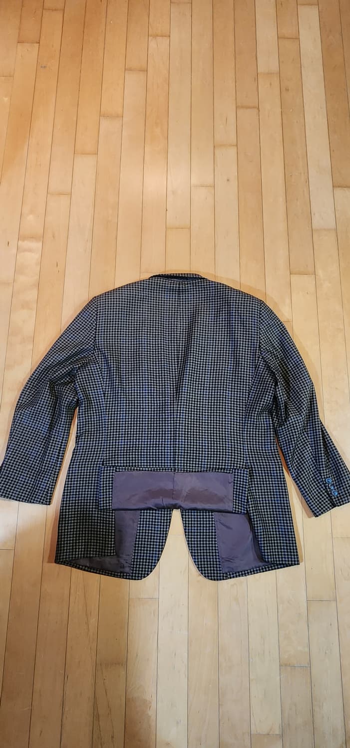 브라운 체크 캐시미어100% 모직자켓  XL 상품이미지5