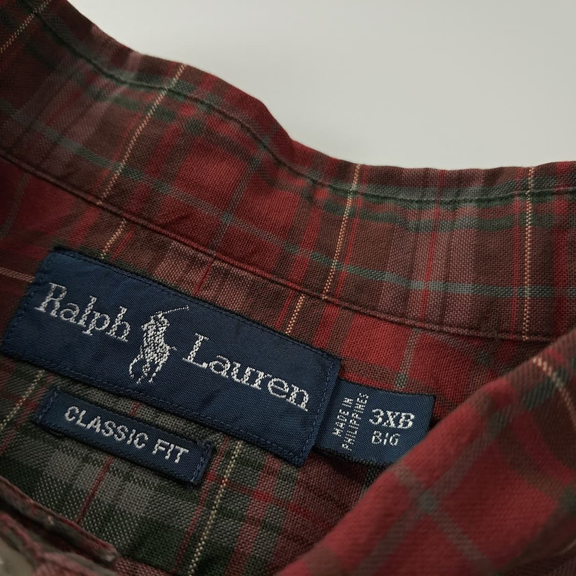 CK276 3XLB 폴로 90s 클래식 타탄체크 레드그린 셔츠 남방 상품이미지3