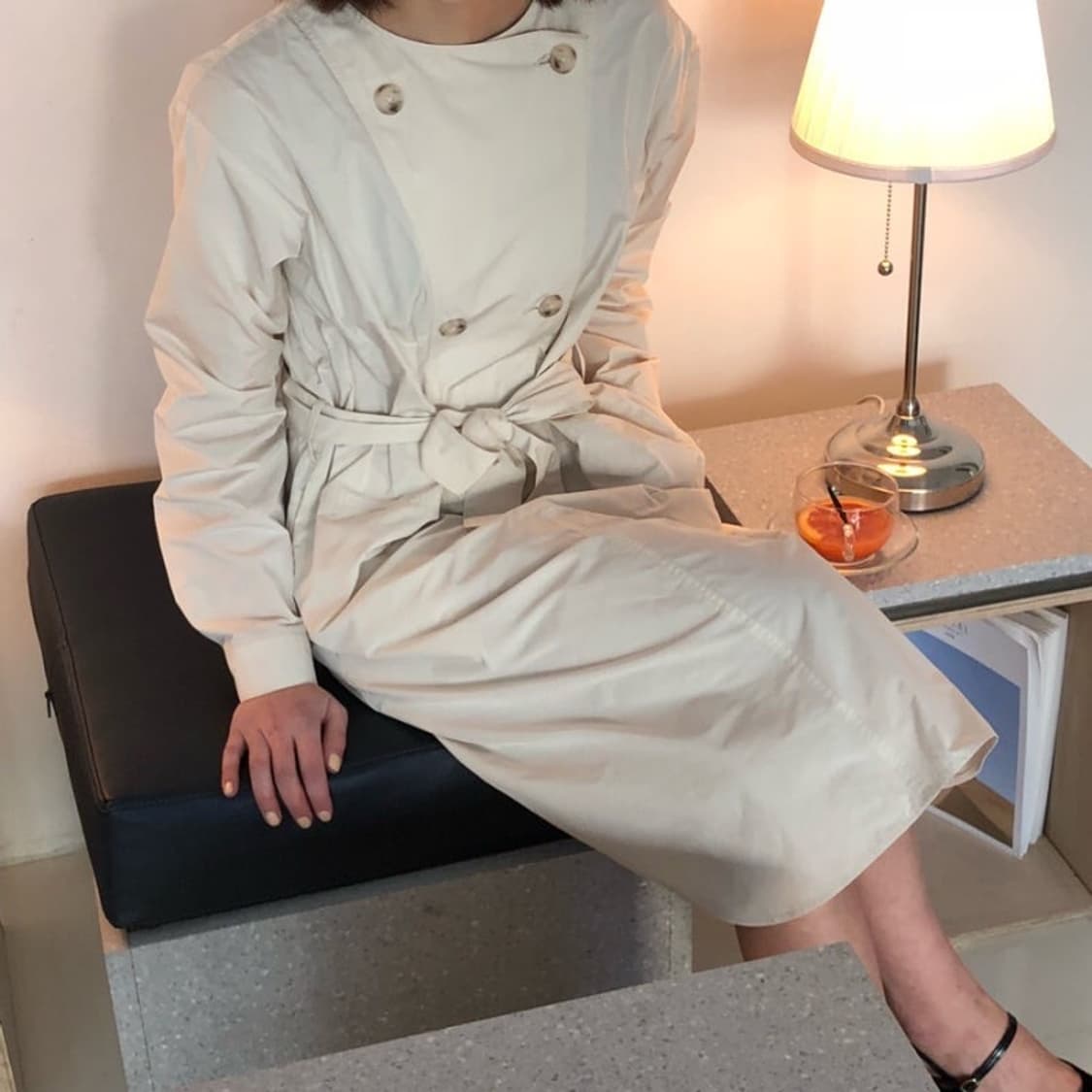 (새상품) 자체재작 트렌치 원피스  상품이미지2