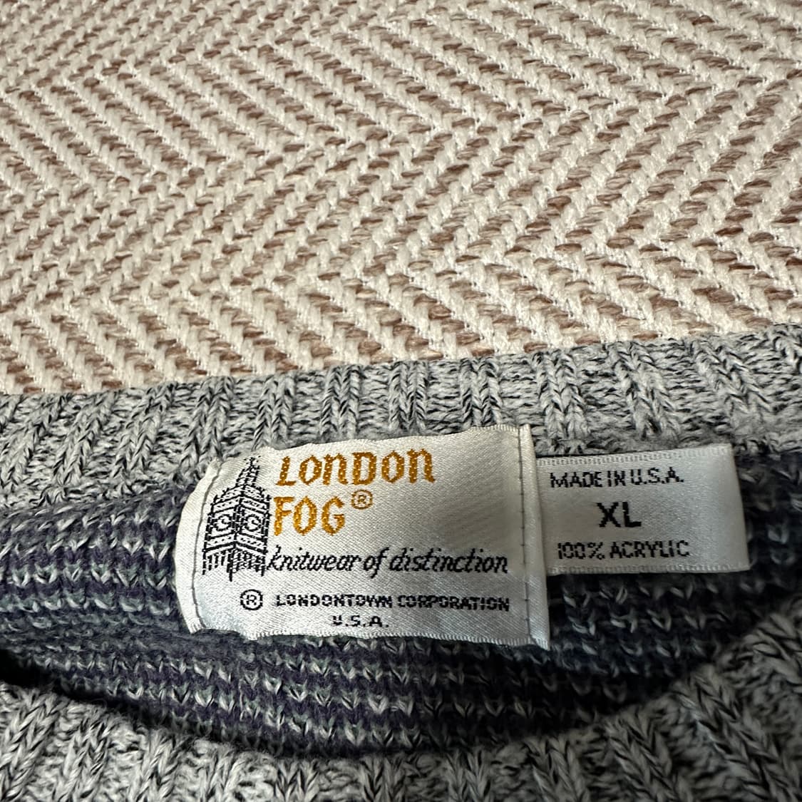 LONDON FOG usa made acrylic knit sweater 상품이미지3