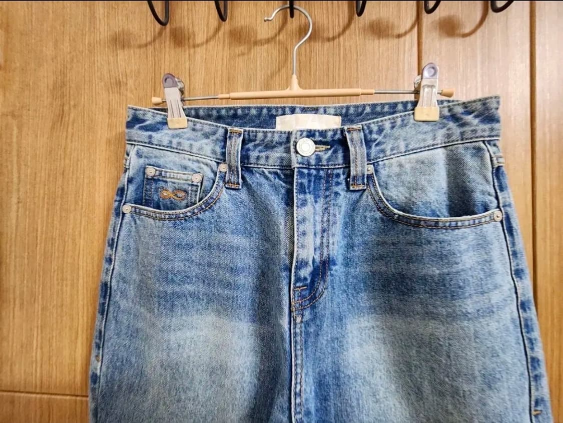 (M)플랙 레귤러 라이즈 크롭 스트레이트 데님 팬츠 상품이미지2