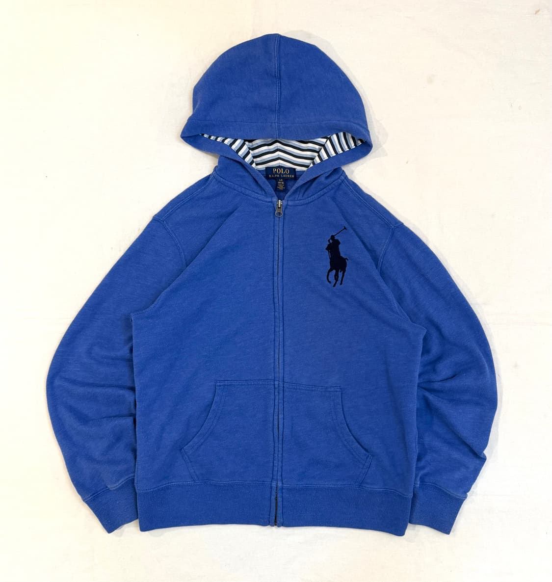 폴로 랄프로렌 딱붙핏 빅포니 체크 후드집업 블루 상품이미지1