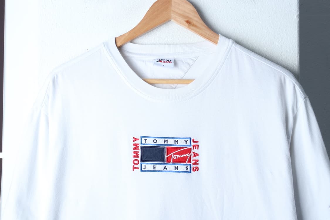 (M-XL) 타미힐피거 반팔 티셔츠 빅로고 화이트 올드스쿨-H32388 상품이미지3