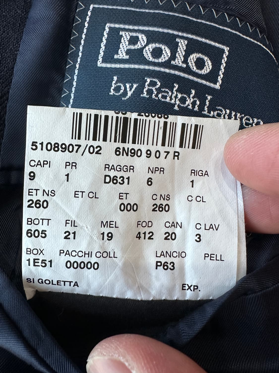 폴로 린넨 네이비 금장 블레이저 44R (Made in Italy) 상품이미지9