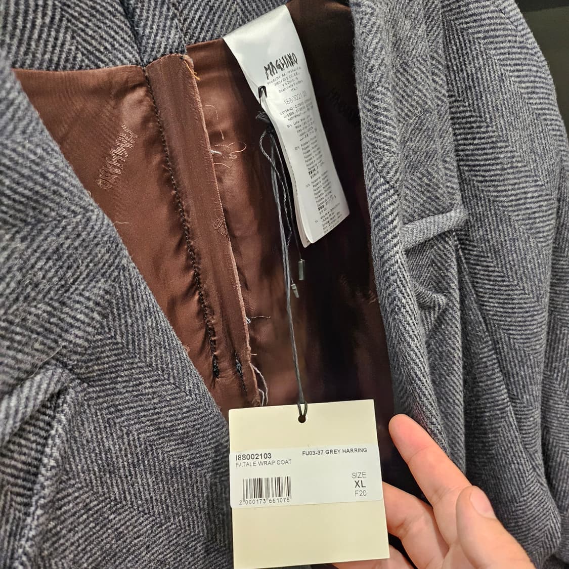  마리아노 20aw 헤링본 벨티드 코트 상품이미지5