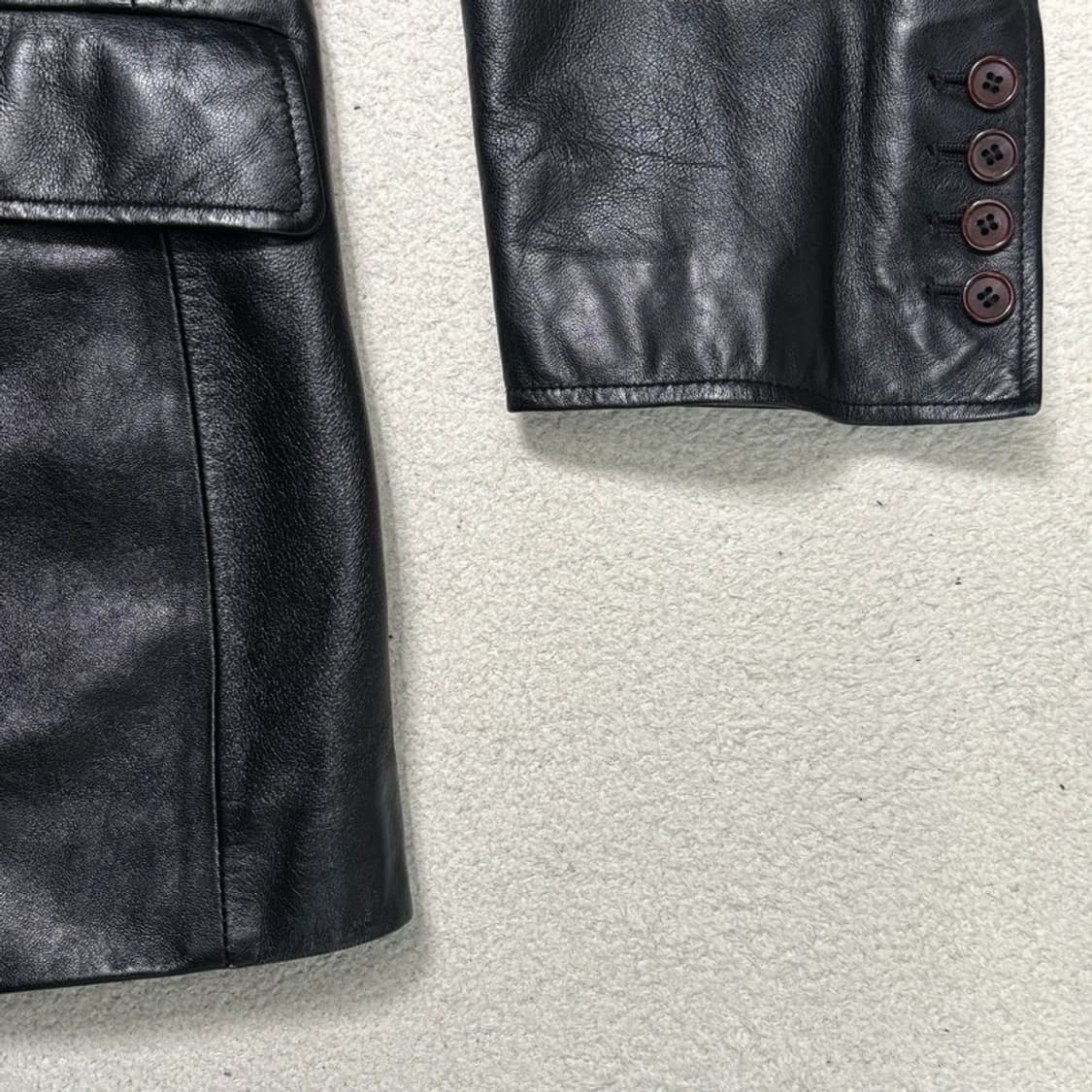 japanese vintage 가죽 블레이저 자켓 블랙 2XL 상품이미지2