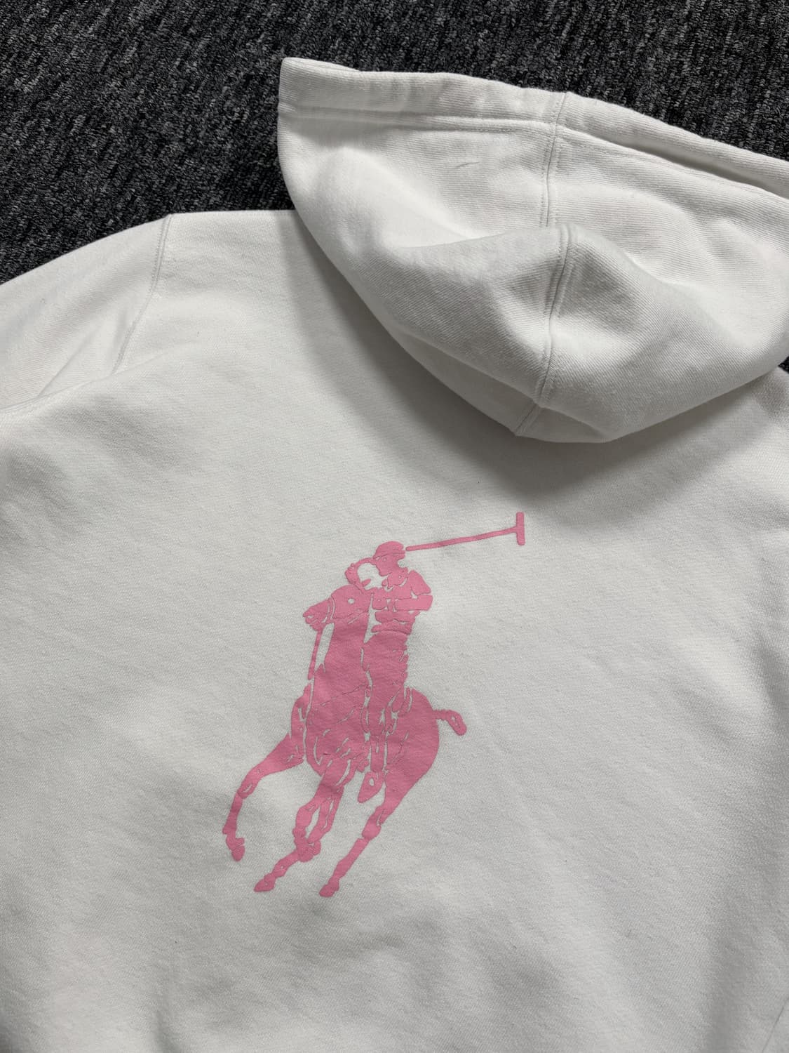 폴로 핑크 빅포니 화이트 후드집업 상품이미지5