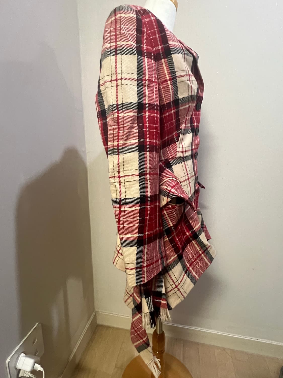 장폴고티에 빈티지 레어템 타탄 체크 술 디테일 자켓 S 상품이미지2