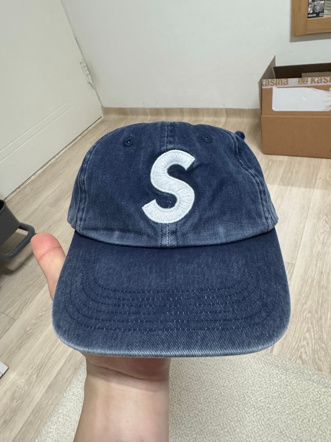 슈프림 피그먼트 S로고 캡 인디고 상품이미지1