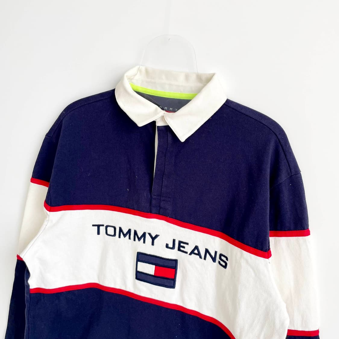 F1 90s 타미힐피거 진스 플래그 로고 폴로셔츠 L-XL사이즈 상품이미지2