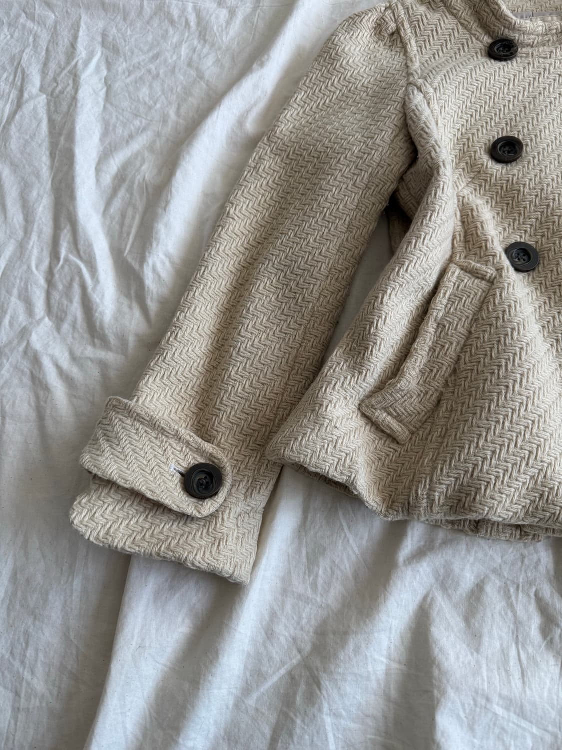 옐로우버터 라떼 갸루 러블리 딱붙 울 하프코트 상품이미지2