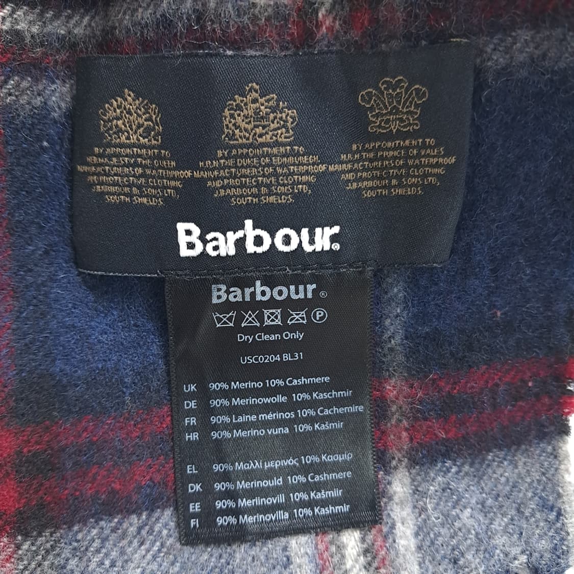 MX367 바버 캐시미어 블렌드 로얄 클래식 타탄체크 머플러 상품이미지5