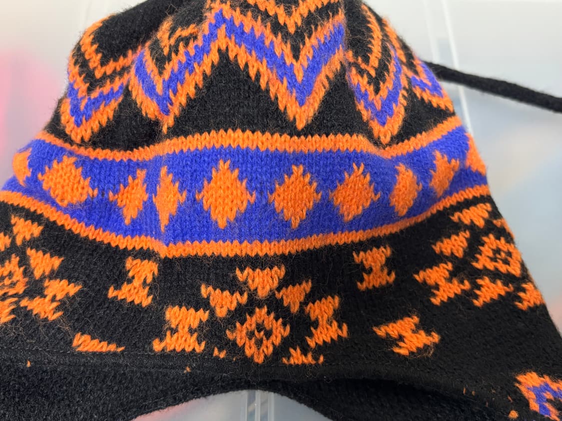 노르딕 패턴 아크릴 이어머프 비니 미사용 미국산 상품이미지4