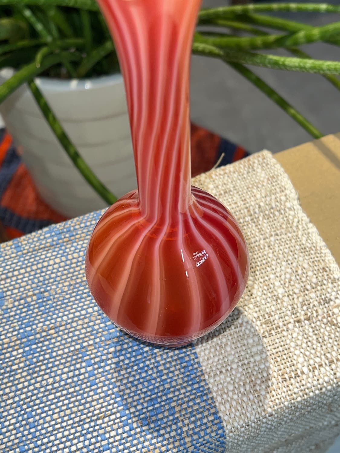 50s Lauscha Bimini Salmon Red Bud Vase 상품이미지6