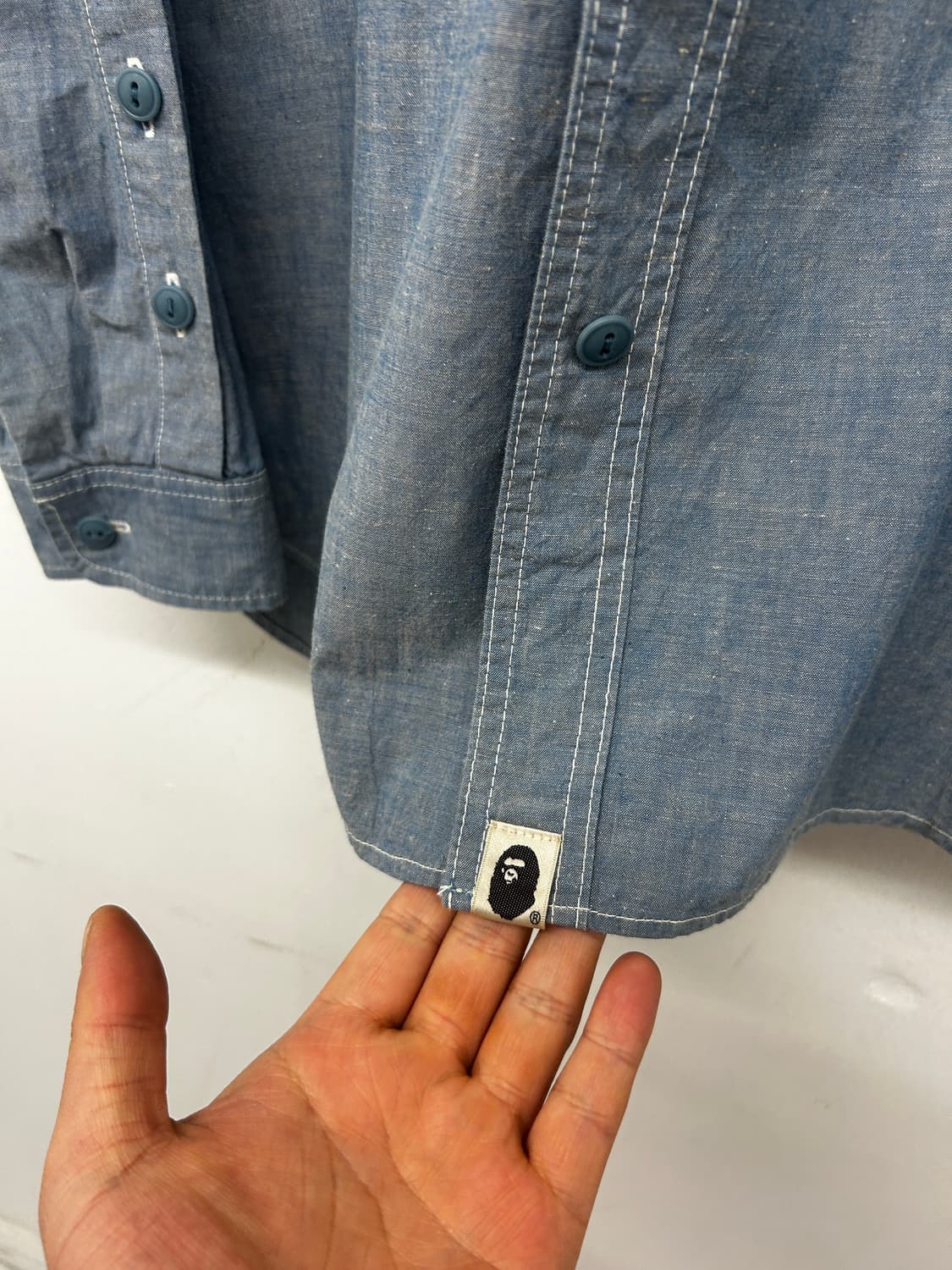 BAPE 베이프 샴브레이 셔츠 BUSY OPERTR 상품이미지3