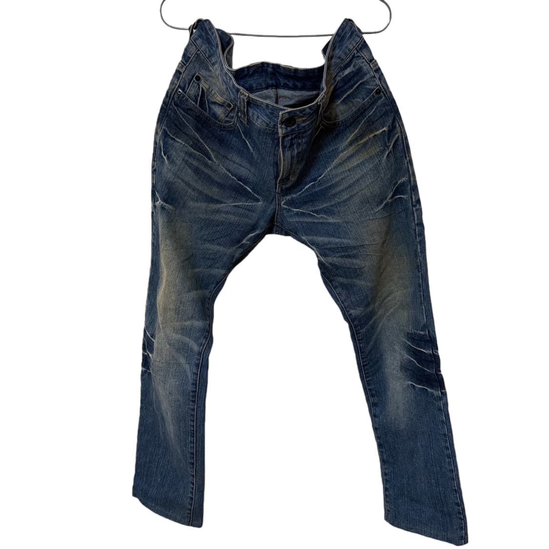 Made in heaven 메이드인헤븐 펑크 데님 y2k워싱 팬츠 상품이미지3