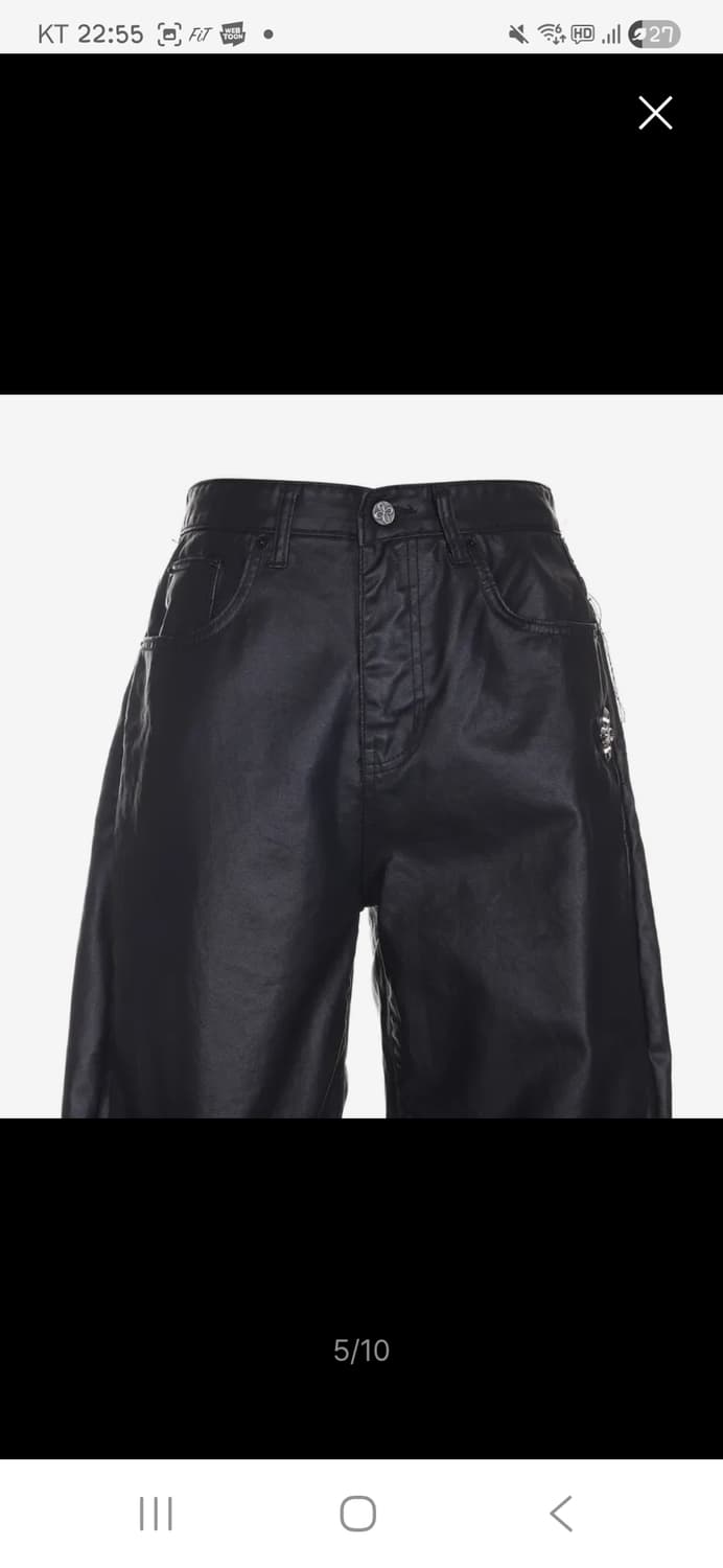 써저리 더블 폴딩 오버 와이드 배기 진 상품이미지4