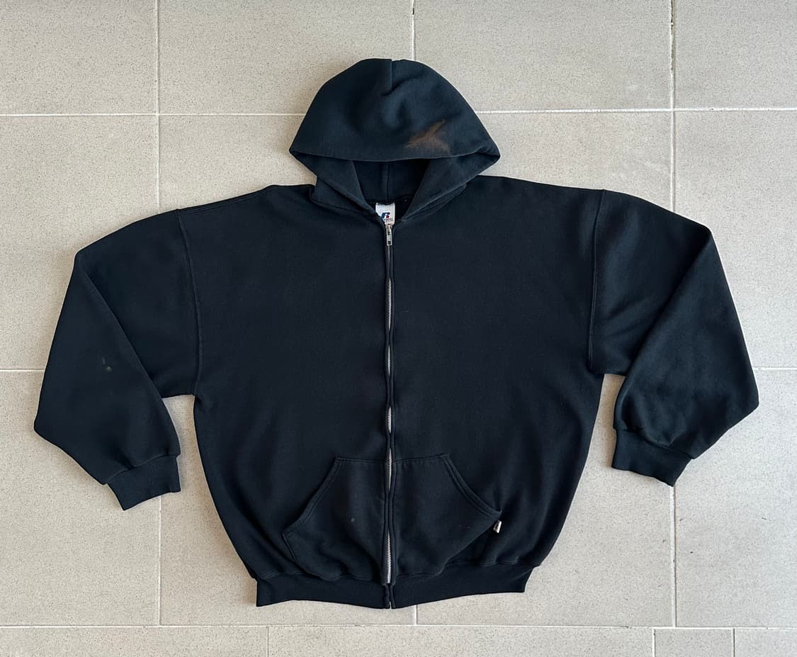 00s 빈티지 러셀 후드집업 블랙 XL 상품이미지1