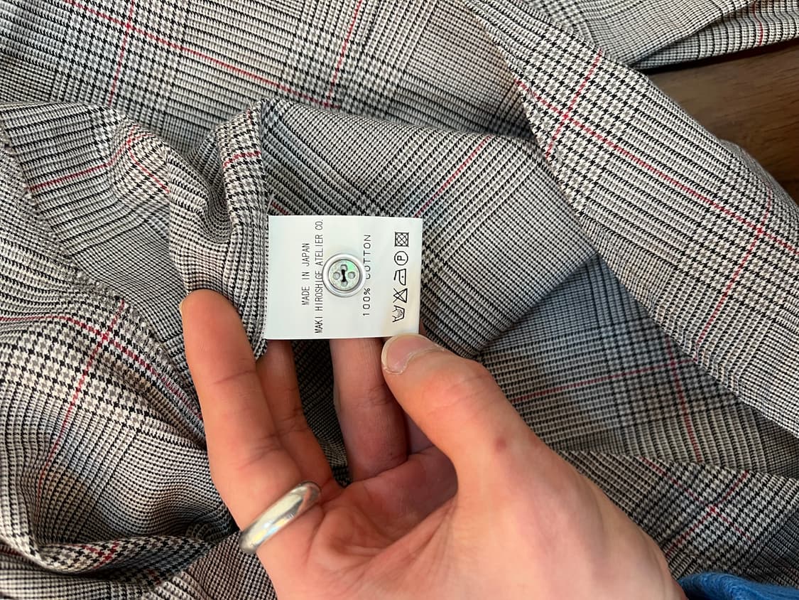 gomme 셔링 글렌체크 비대칭 셔츠 상품이미지6