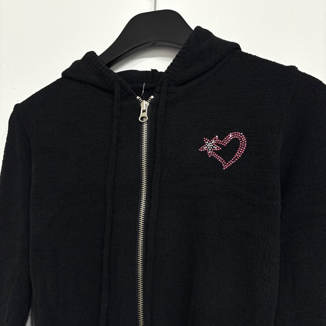 [새상품] 하트 큐빅 여성 부클 크롭 후드집업 상품이미지7