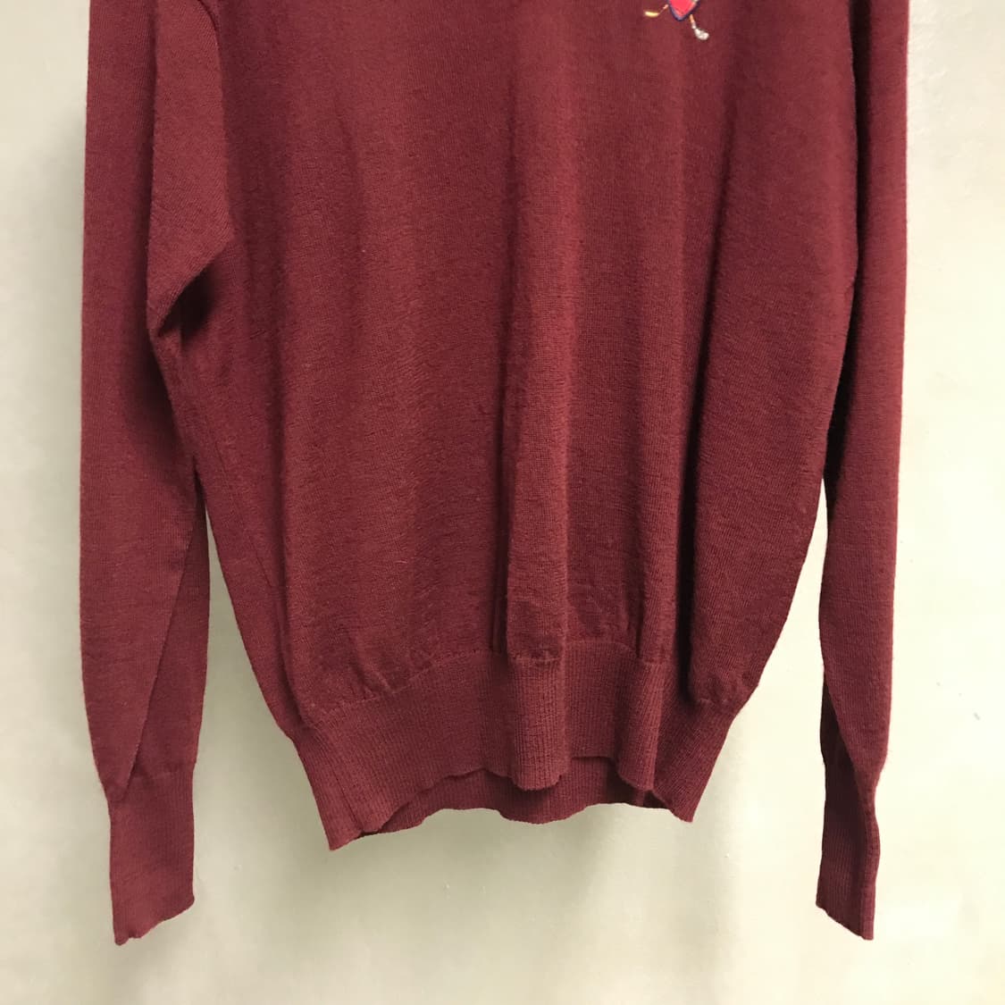 폴로 랄프로렌 브이넥 니트 버건디 100 상품이미지3