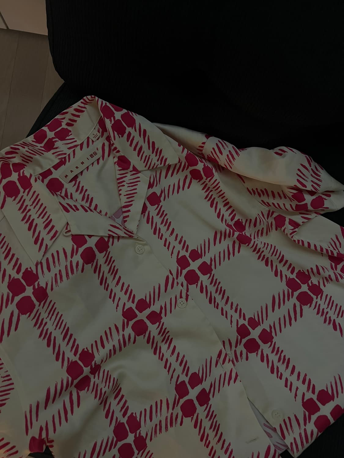 마르니x유니클로 체크 반팔 셔츠 (PINK) s size 상품이미지2
