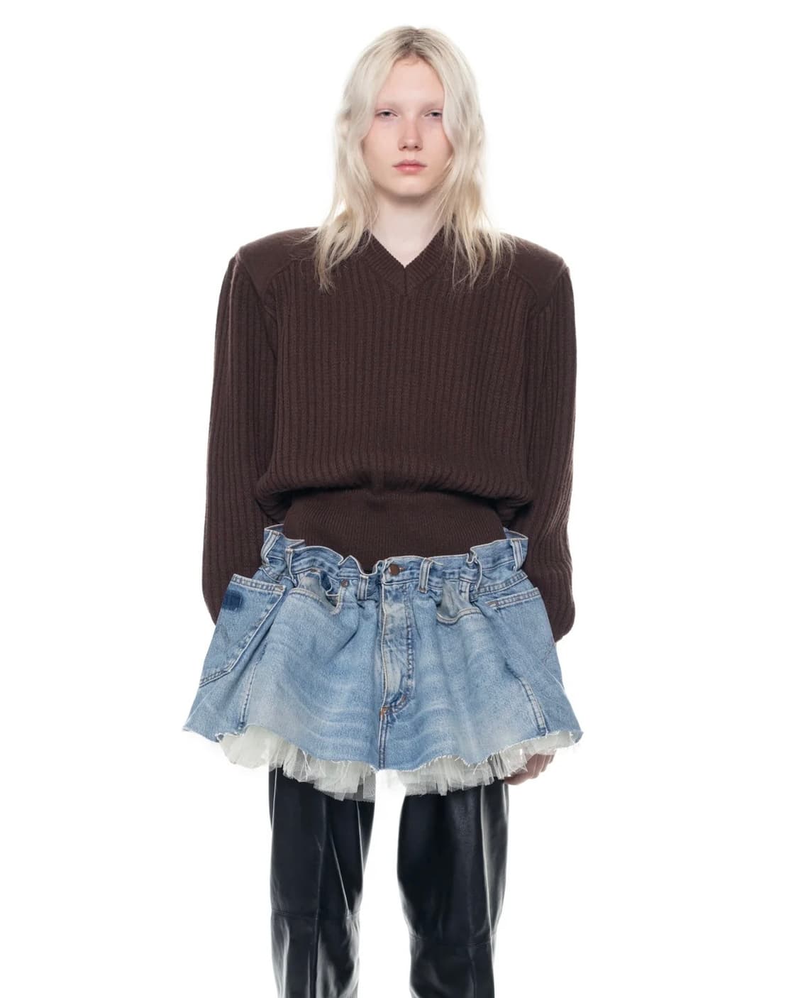 [S]어거스트 바론 All-in DISPLAY ARMY 니트/브라운 상품이미지1