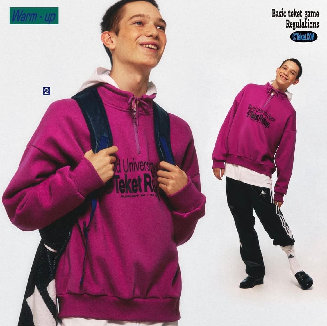 테켓 세컨드홈 하프집업 핑크 M 상품이미지7