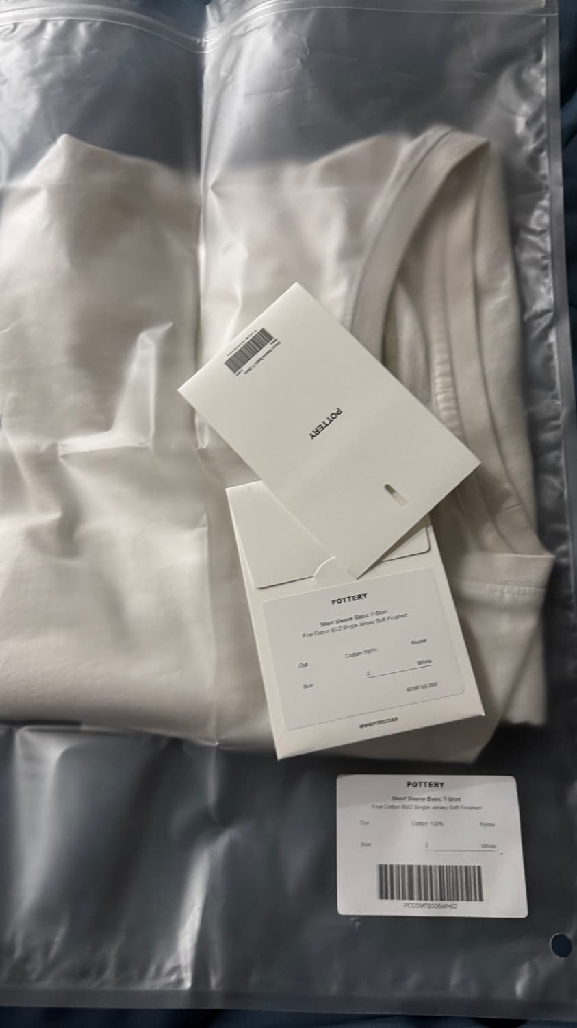 포터리 파인 코튼 베이식 티 블랙&화이트 2사이즈 상품이미지8