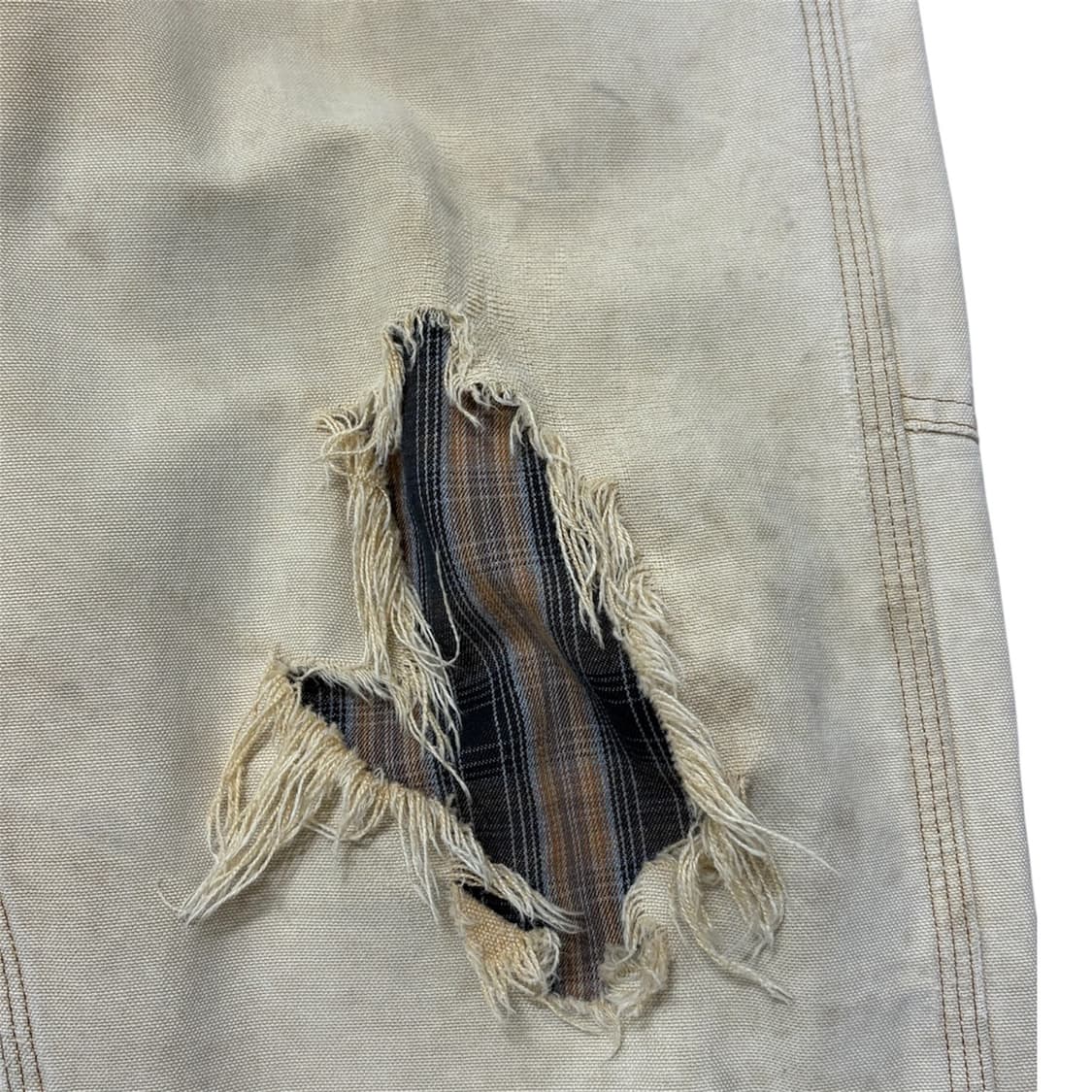 빈티지 칼하트 b111 플란넬 라인드 카펜터 베이지 상품이미지3