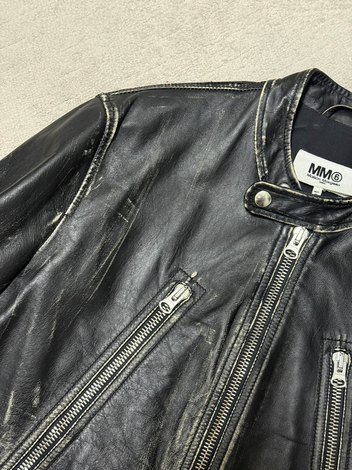 MM6 빈티지 이펙트 레더자켓 48 상품이미지5