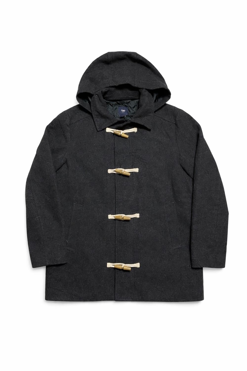 JPN 일본 빈티지 GAP 울 블렌드 멜톤 후드 더플코트 떡볶이코트 M 상품이미지1