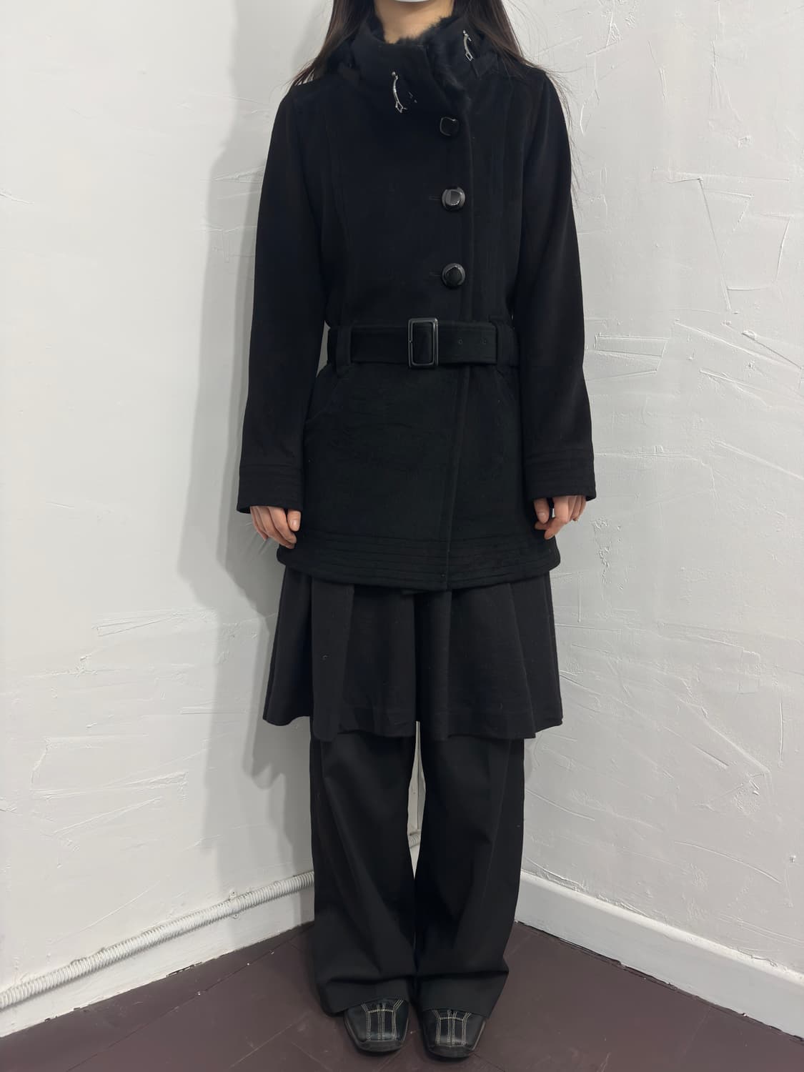 peyton place hood fur detail coat 상품이미지2