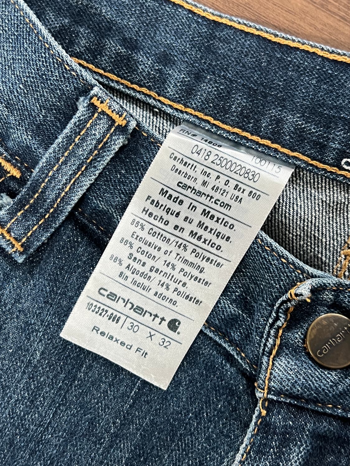 Carhartt 칼하트 릴렉스드 핏 카펜터 데님 팬츠 상품이미지8